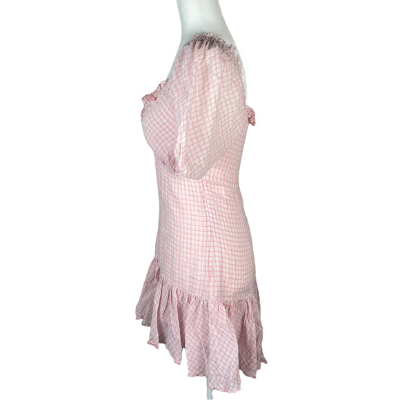 LoveShackFancy Catalina Pink Gingham Checkered Dress Size 2 - Picture 5 of 11